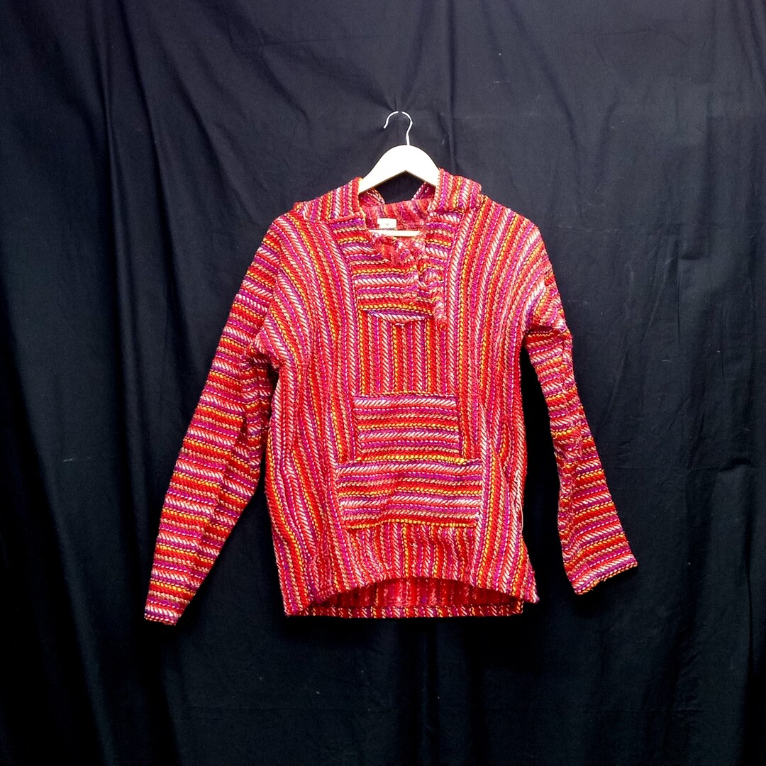 Vintage Surfer Hoodie Baja Hoodie Beach Hoodie Red Striped Etsy