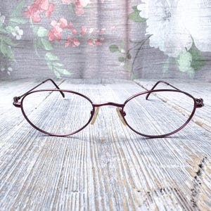 oval eyeglass frames only 51[]19/141 glasses liz claiborne women/men/women eyewear red wine/burgundy eyeglasses deadstock vintage