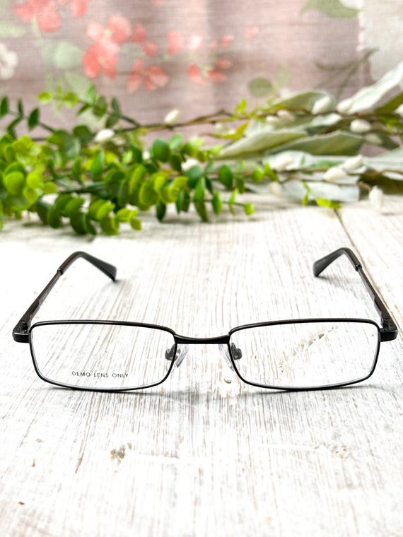 Black Metal Eyeglass Frames: Rectangular Glasses,… - image 3