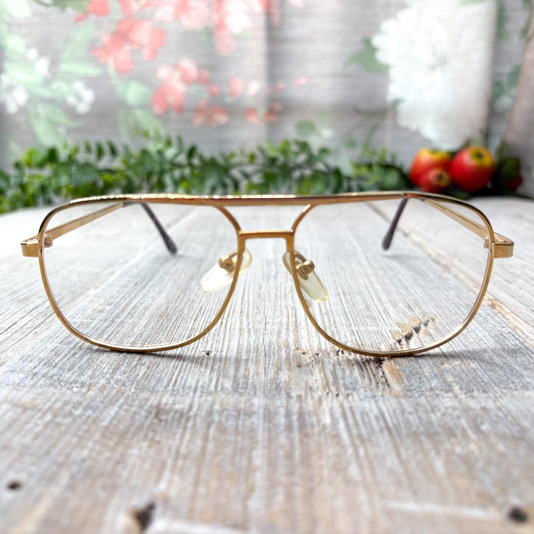 Buy Gold Double Bridge Aviator Eyeglass Frames 1990s Vintage