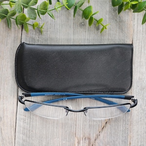 custodia per occhiali in similpelle nera porta occhiali da lettura scorte morte vintage manicotto rigido accessori occhiali unisex/uomo/donna accessorio retrò