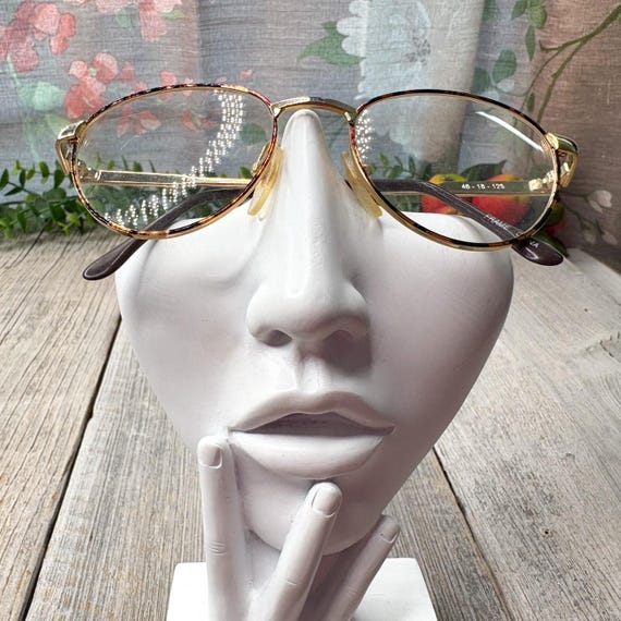 Gold Tortoise Round Eyeglass Frames: Vintage 90s … - image 4
