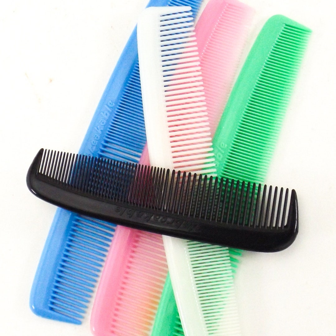 Vintage Unbreakable Hair Comb 70s 80s Vintage NOS Nylon Plastic Comb
