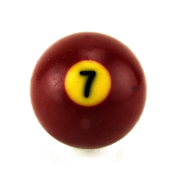 pool ball number 7 solid maroon billiard ball vintage game Etsy