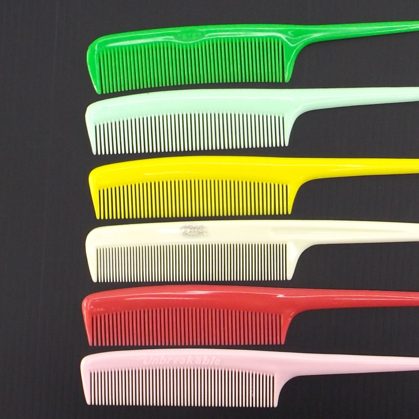 Vintage rat tail comb 50s 60s NOS hair comb unbreakable nylon Etsy