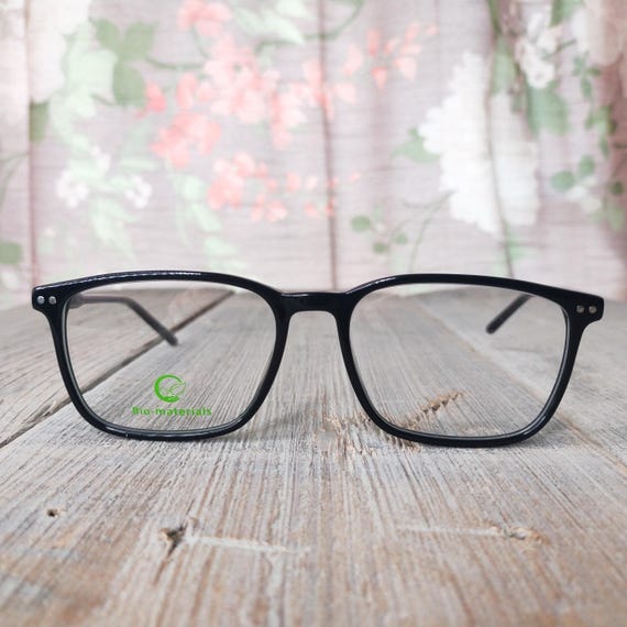 squared black eyeglass frames deadstock vintage u… - image 1