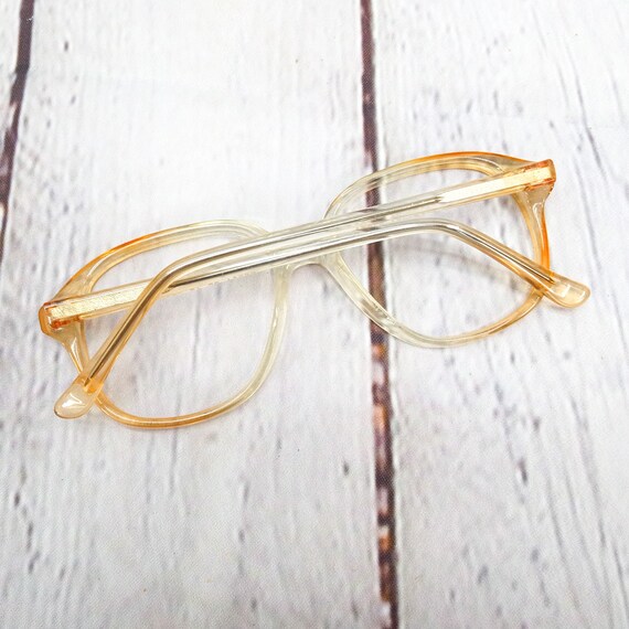 1980s large round petite eyeglasses clear peach v… - image 5