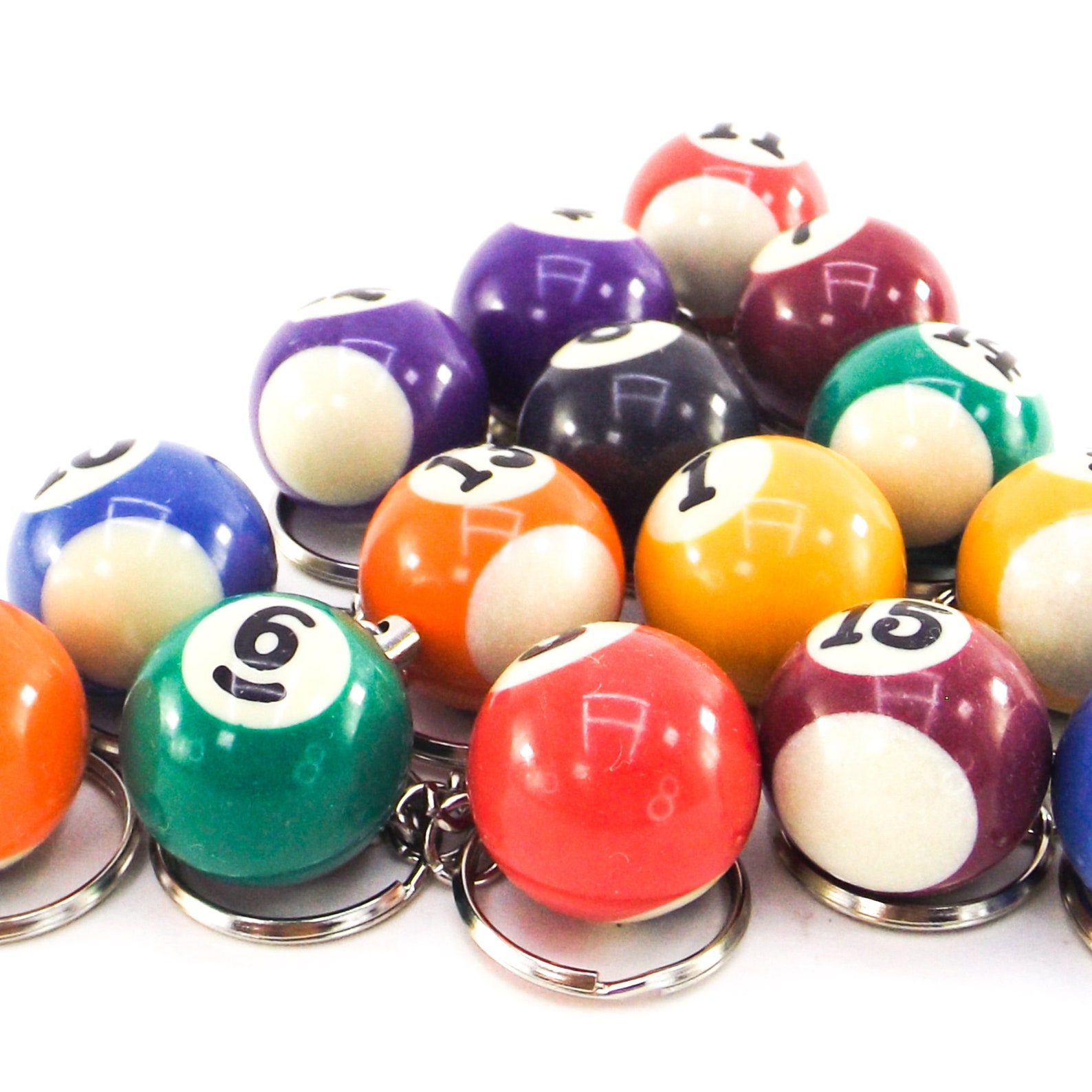 Pool ball keychain number solid or striped billiard ball key Etsy