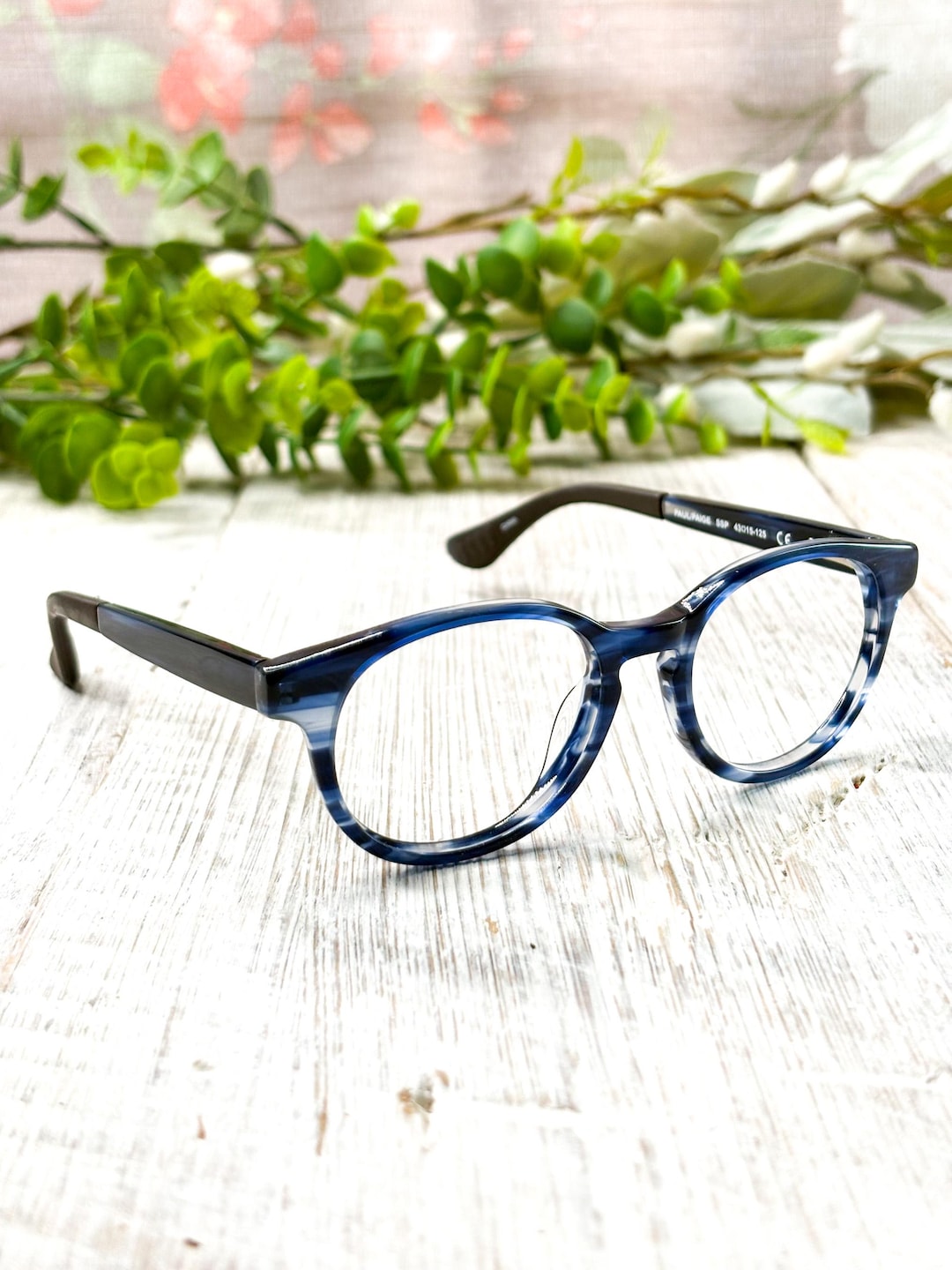 Round Blue Stripe Petite Eyeglass Frames: 43[]15-125 - Etsy