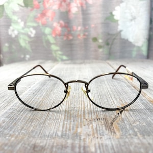 eyeglasses frames only 50[]19/140 oval/round bronze eyeglasses unisex/men/women glasses deadstock/vintage/nos/new prescription eyewear 90s