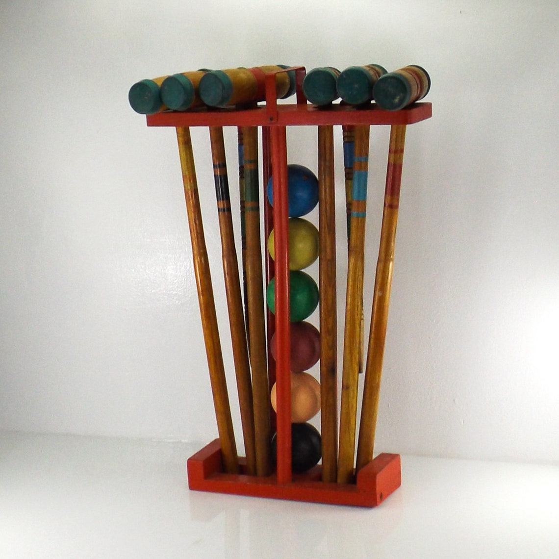 Vintage 60s 70s croquet set with caddy lawn game Etsy