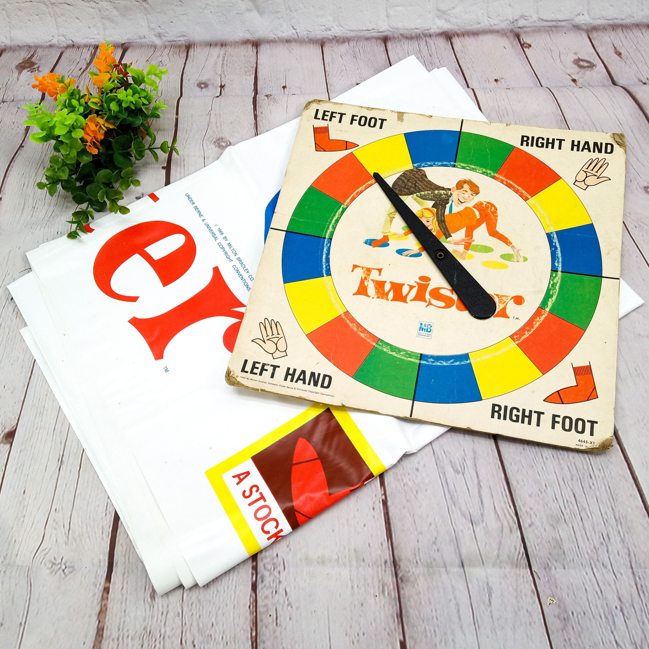 Vintage 1966 Milton Bradley Twister Game, Original Spinner Only