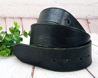 vintage black leather belt | medium 32-34