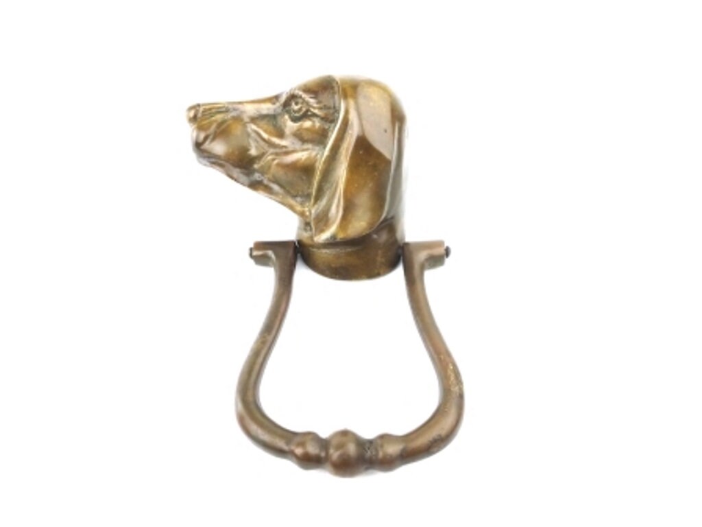 brass dog door knocker vintage home decor rustic farmhouse Etsy