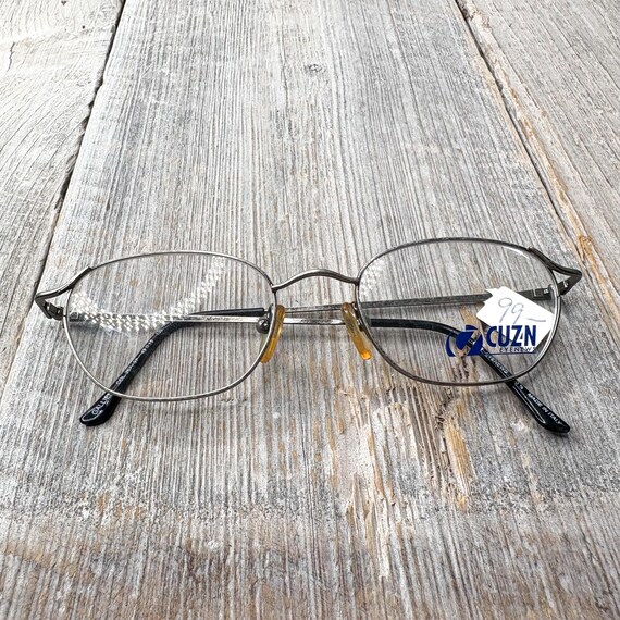 Matte Silver Rectangle Eyeglass Frames: 1990s Vin… - image 5