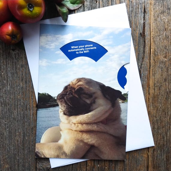 Pug Dog Greeting Card Good Day Best Wishes Happy Thinking of You