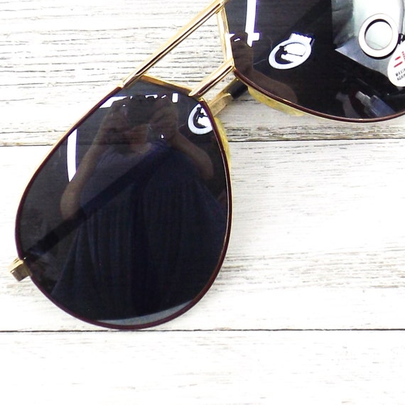 1980s sunglasses vintage sunglasses gold aviator … - image 9