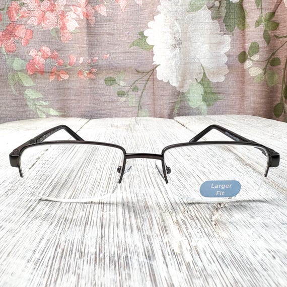 Semi-Rimless Rectangle Reading Glasses +2.50 - Gunmetal Unisex Readers