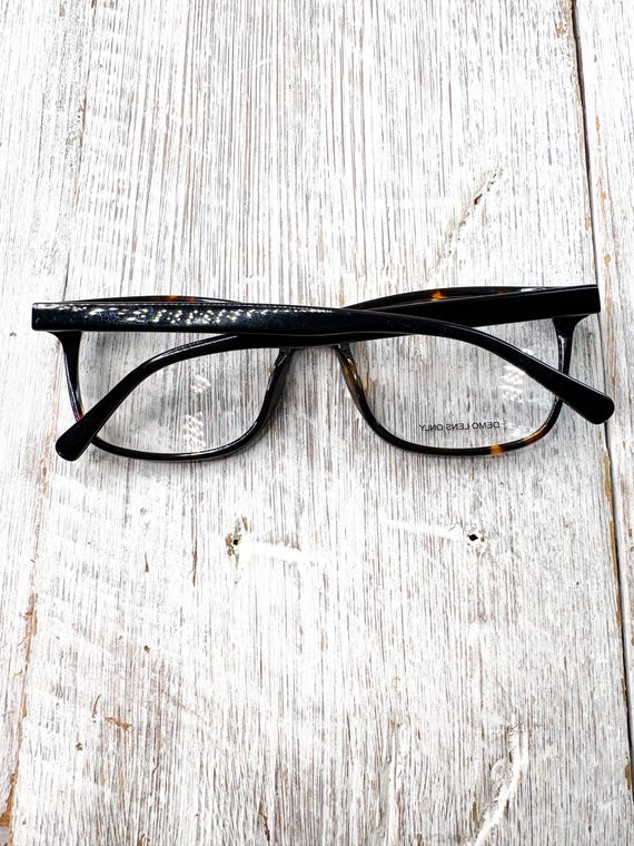 Square Dark Tortoise-Shell Eyeglass Frames: Y2K V… - image 7