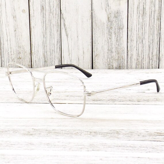 square aviator eyeglasses silver frames | mohawk - image 3