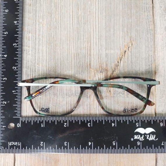 green tortoiseshell eyeglass frames plastic/metal… - image 3