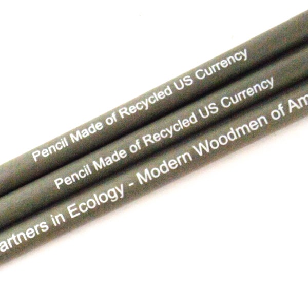 vintage pencils made from recycled US currency money | modern woodmen of america | vintage 90s NOS