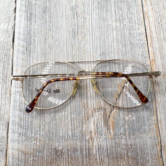 Vintage Square Aviator Eyeglass Frames: Light Gol… - image 7