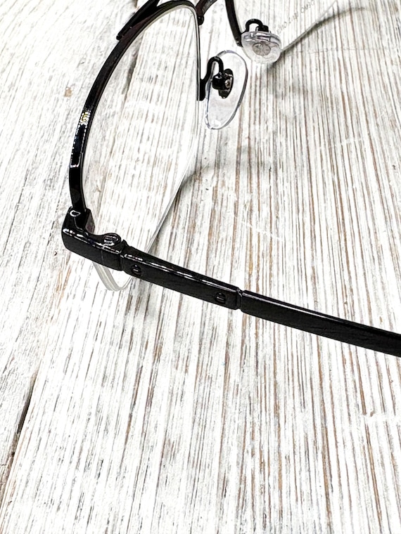 Black Rectangular Semi-Rimless Aviator Eyeglass F… - image 4
