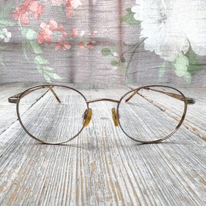 round eyeglass frames only 48[]19/135 glasses women/unisex/men eyewear satin silver eyeglasses deadstock vintage