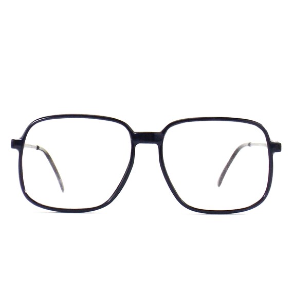 vintage navy blue square eyeglasses oversize eye … - image 2