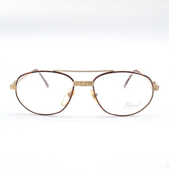 1980s large round eyeglasses 18k gold metal vinta… - image 4