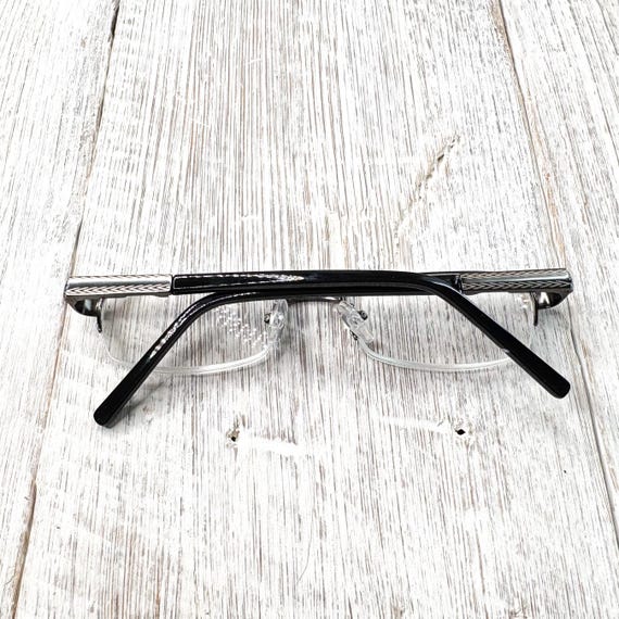 Semi-Rimless Reading Glasses +2.00 Black Silver C… - image 7