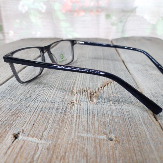 Black Rectangle Eyeglasses Frames: Vintage Unisex… - image 7