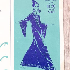 Schnittmuster für einen Damenkaftan aus den 1970er Jahren: Größe S/M/L, Stretch & Sew 2035