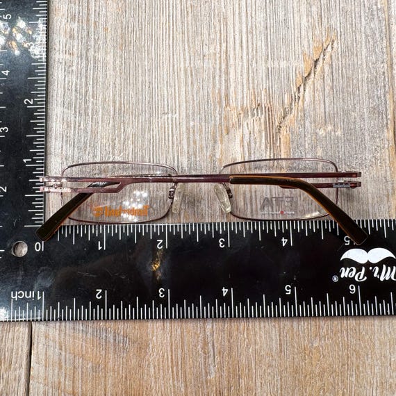 Vintage Rectangle Eyeglass Frames: Metallic Brown… - image 4