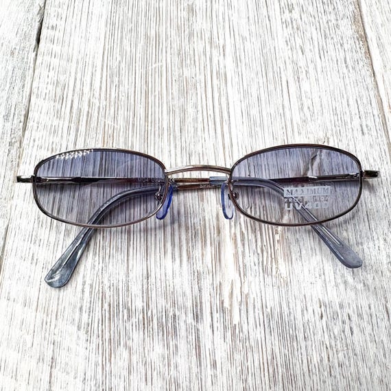 Vintage Rectangular Sunglasses: Blue Lens Silver … - image 6