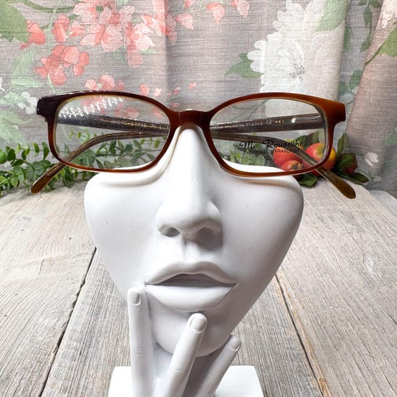 Vintage Rectangle Eyeglass Frames: Matte Brown To… - image 4