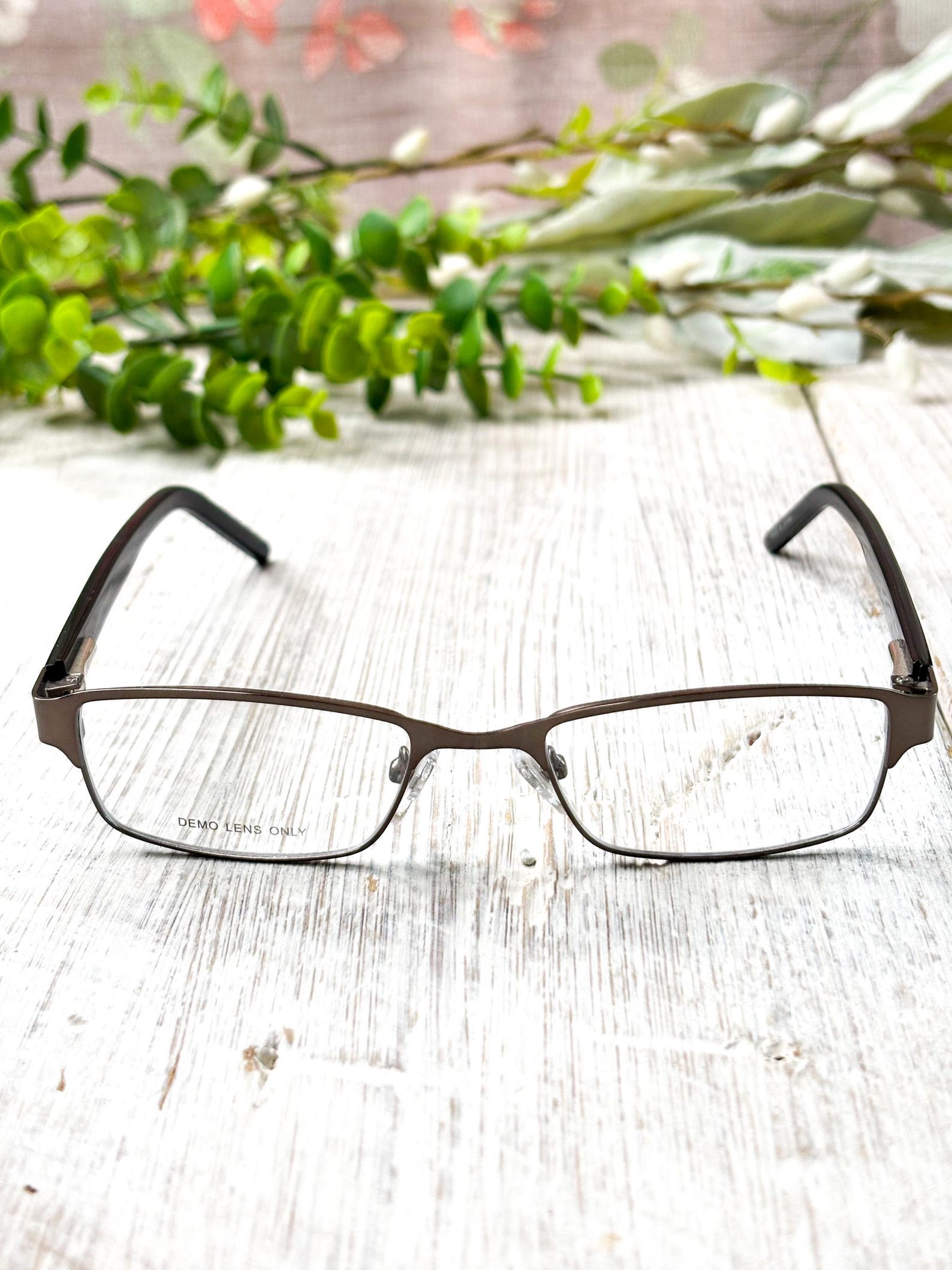 Rectangular Metal Eyeglass Frames: Matte Dark Gunmetal, 49[]18-135 - Etsy