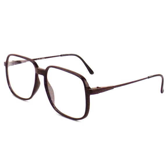 vintage navy blue square eyeglasses oversize eye … - image 9