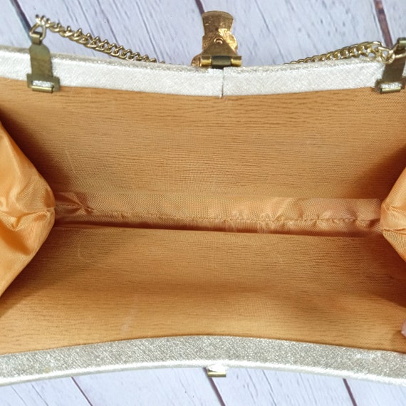 vintage gold lame clutch purse - image 4