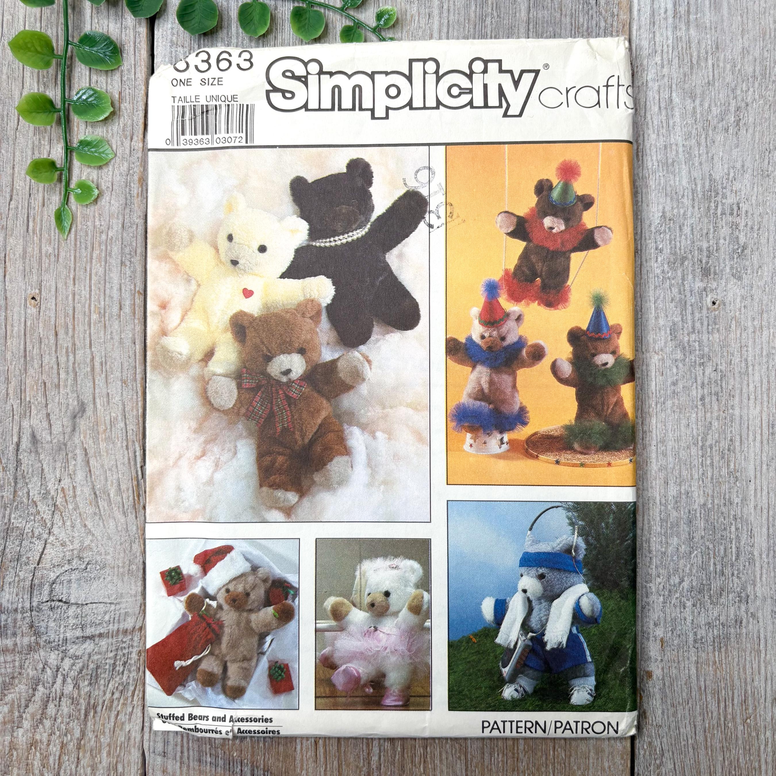 Vintage Simplicity 8363 Teddy Bear Sewing Pattern - Etsy