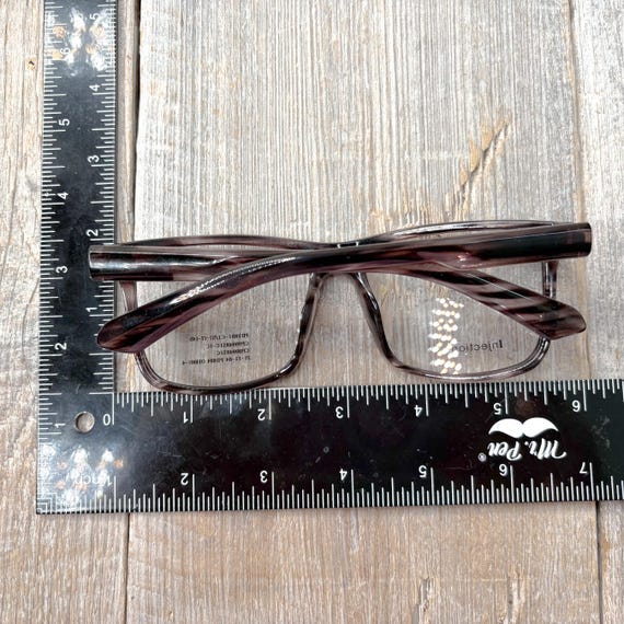 Oversized Square Eyeglass Frames: Dark Gray Marbl… - image 4
