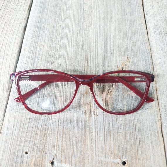 Burgundy Tortoiseshell Cat-Eye Glasses Frames - V… - image 4