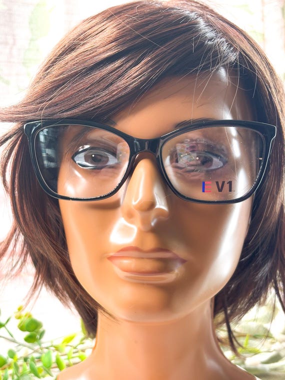 Square Cat-Eye Eyeglass Frames: Black Glasses 56[… - image 2