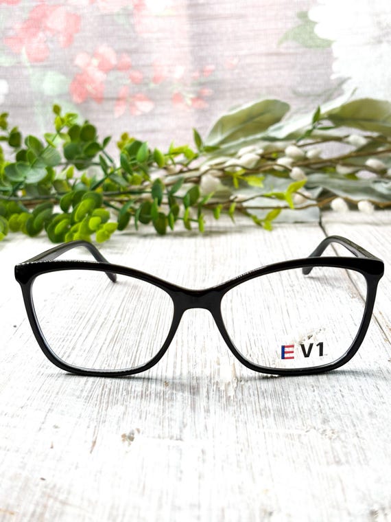 Square Cat-Eye Eyeglass Frames: Black Glasses 56[… - image 3