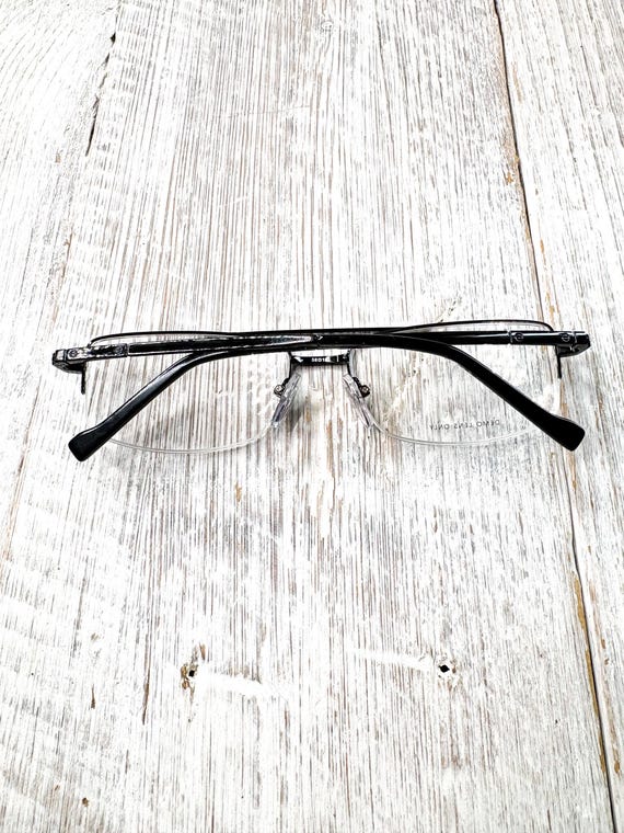 Black Rectangular Semi-Rimless Aviator Eyeglass F… - image 7