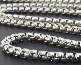 uniseks roestvrijstalen armband ketting ronde/vierkante schakelketting