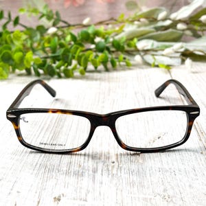 Rectangular Brown Tortoise-Shell Eyeglasses: 54[]16-140 image 3