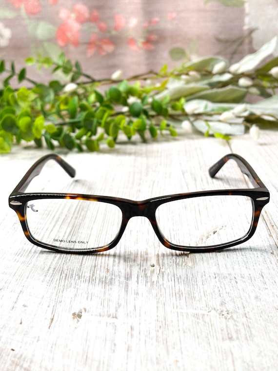 Rectangular Brown Tortoise-Shell Eyeglasses: 54[]… - image 3
