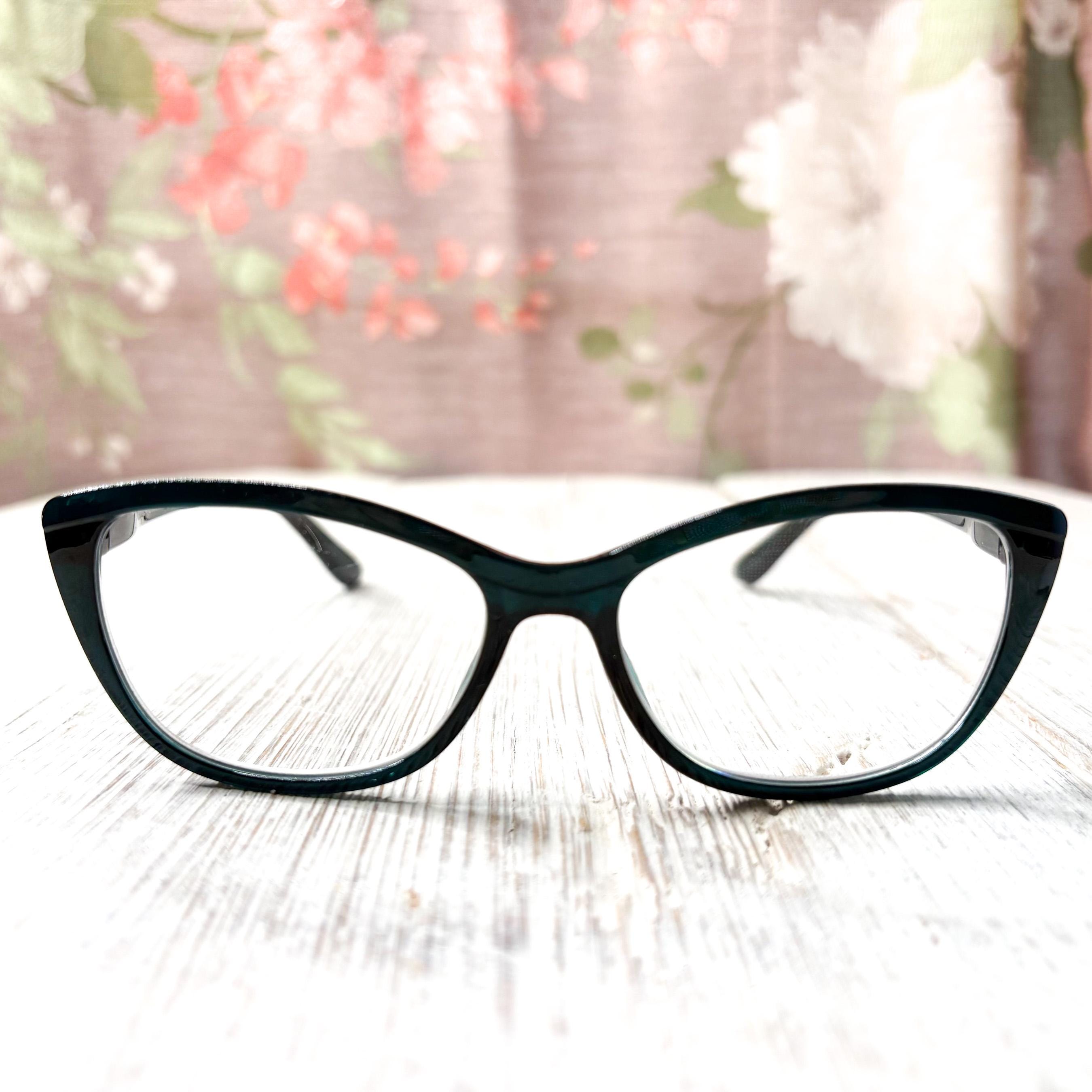 Cat-Eye Reading Glasses +1.25 (53[]16-143) Peacock Blue Plastic Frames